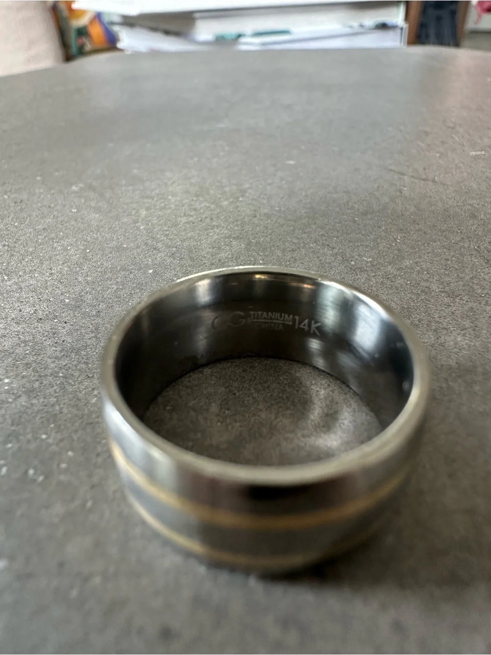 QG Titanium & 14k Comfort Fit 10mm Wedding Band
